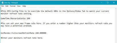 1. BF4, Video Refresh rate and Max FPS Config File.JPG